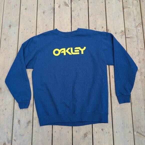 Oakley Other - Oakley Custom Fit Crewneck Sweatshirt US L Blue with Yellow Logo